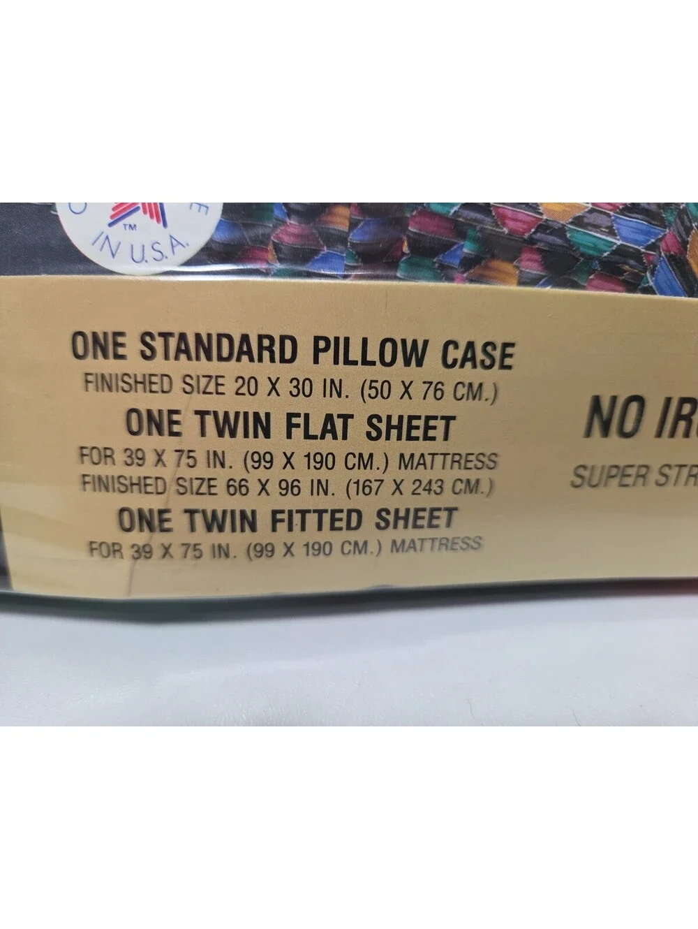Vintage Thomaston Geometric Mosic 80s/90s Twin Sheet Set